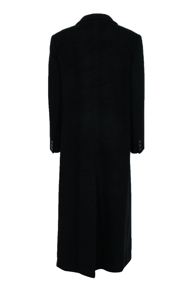 Current Boutique-Marvin Richards - Black Cashmere Long Line Oversized Classic Collared Coat Sz 14