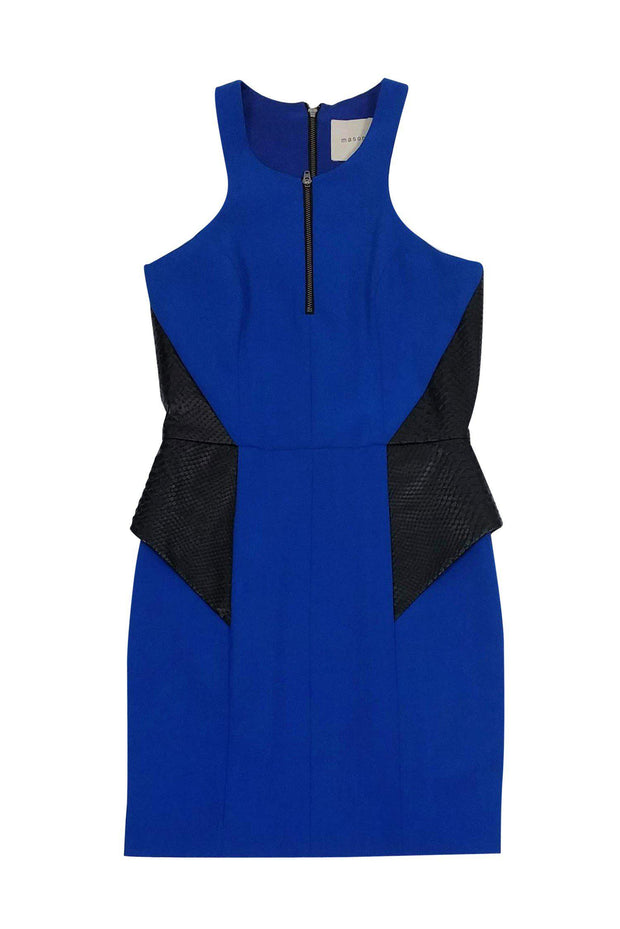 Current Boutique-Mason - Royal Blue & Lambskin Trim Dress Sz 0