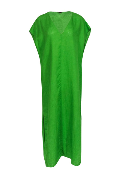 Current Boutique-Massimo Dutti - Lime Green Short Sleeve Linen Dress Sz XS/S