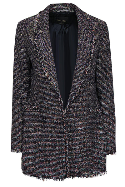 Current Boutique-Massimo Dutti - Navy, Brown & Maroon Marbled Tweed Overcoat Sz 8