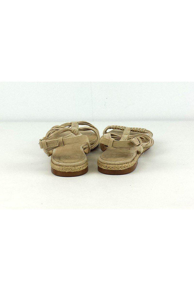 Current Boutique-Massimo Dutti - Tan & Gold Strappy Sandals Sz 6.5