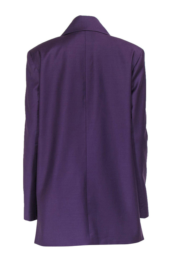 Current Boutique-Materiel Tbilisi - Purple Double Breasted Button-Up Oversized Blazer w/ Side Slits Sz M