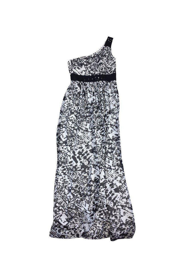 Current Boutique-Max & Cleo - Black & White One Shoulder Maxi Dress Sz 10