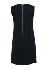 Current Boutique-Max & Co - Black Leather Front w/ Crystal Embellishment Shift Dress Sz 8