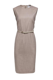 Current Boutique-Max Mara - Beige Fitted Dress w/ Belt Sz 14