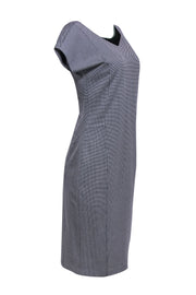 Current Boutique-Max Mara - Black & Grey Mini Zig-Zag Print Midi Sheath Dress Sz 8