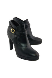 Current Boutique-Max Mara - Black Leather Booties Sz 9.5