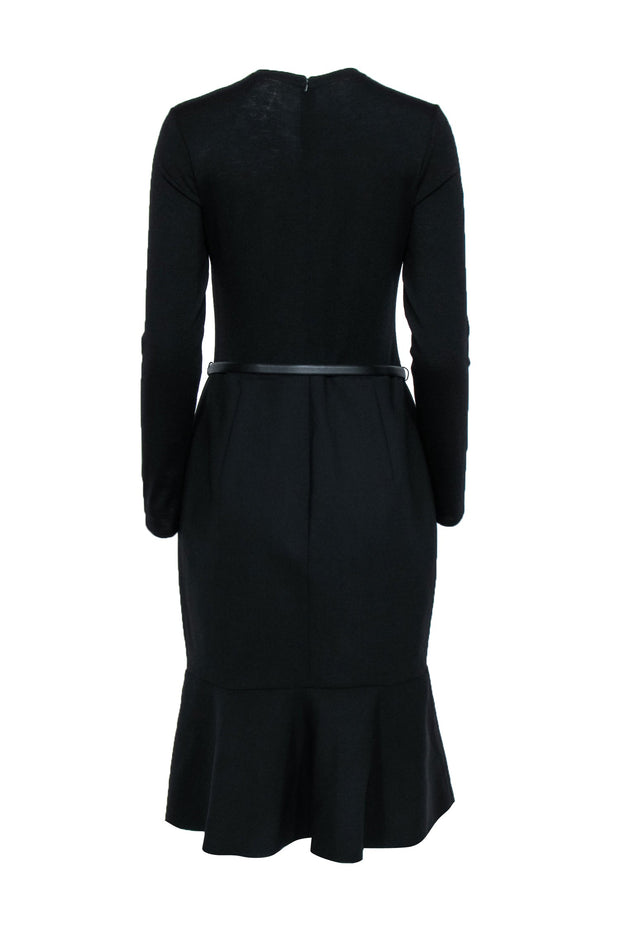 Current Boutique-Max Mara - Black Long Sleeve Dress w/ Belt Sz 12