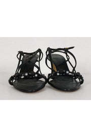 Current Boutique-Max Mara - Black Strappy Beaded Sandals Sz 11