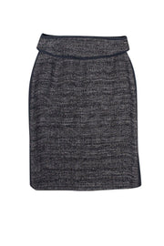 Current Boutique-Max Mara - Black Tweed Pencil Skirt w/ Cummerbund Sz 4