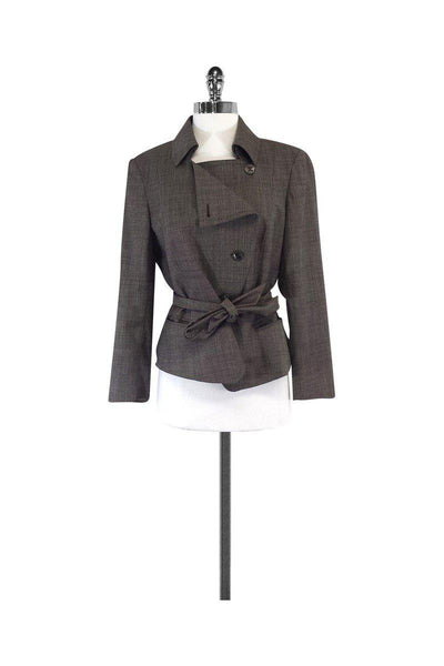 Current Boutique-Max Mara - Brown Wool Asymmetric Jacket Sz 12