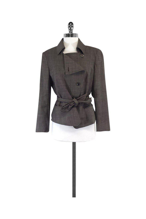 Current Boutique-Max Mara - Brown Wool Asymmetric Jacket Sz 12
