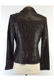 Current Boutique-Max Mara - Brown Woven Leather Jacket Sz 6