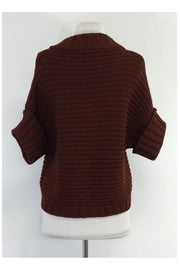Current Boutique-Max Mara - Burnt Orange Wool Short Sleeve Sweater Sz L