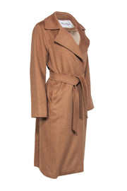 Current Boutique-Max Mara - Camel Buttoned Belted Longline Wool "Manuel" Coat Sz 4