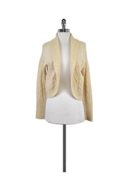 Current Boutique-Max Mara - Cream Cable Knit Wool Cardigan Sz M
