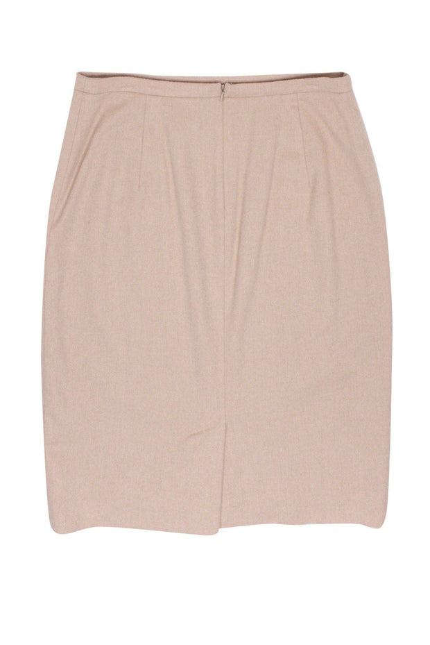 Current Boutique-Max Mara - Cream Camel Hair Pencil Skirt Sz 14