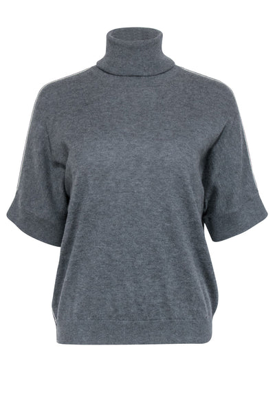 Current Boutique-Max Mara - Grey Short Sleeve Turtlneck Sweater Sz S