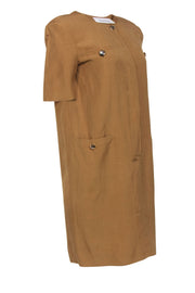 Current Boutique-Max Mara - Light Brown Silk & Linen Shift Dress Sz 8