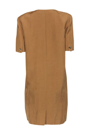 Current Boutique-Max Mara - Light Brown Silk & Linen Shift Dress Sz 8
