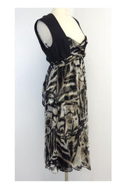 Current Boutique-Max Mara - Linen & Silk Abstract Print Dress Sz M