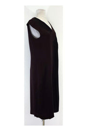 Current Boutique-Max Mara - Maroon & Black Silk Sleeveless Dress Sz 8