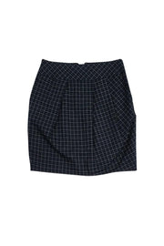 Current Boutique-Max Mara - Navy & Grey Plaid Skirt Sz 6