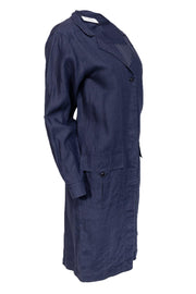 Current Boutique-Max Mara - Navy Linen Button-Up Shirt Dress Sz L