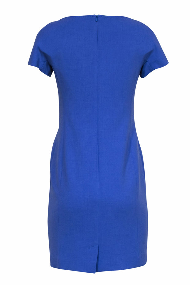 Current Boutique-Max Mara - Periwinkle Short Sleeve Wool Dress w/ Notched Neckline Sz 6