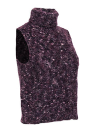 Current Boutique-Max Mara – Purple Marbled Knit Cropped Turtleneck Top Sz M