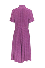 Current Boutique-Max Mara - Purple & White Printed Silk Blend Shirt Dress Sz 14