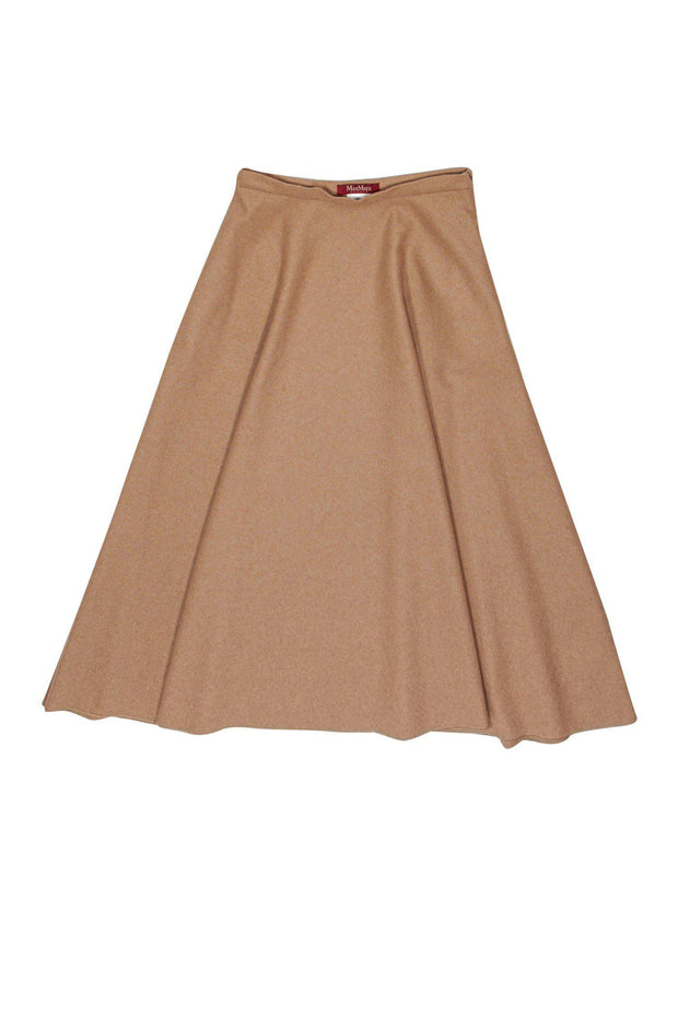 Current Boutique-Max Mara - Tan Wool Maxi Skirt Sz 4