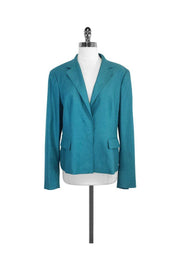 Current Boutique-Max Mara - Teal Silk & Cashmere Jacket Sz XL