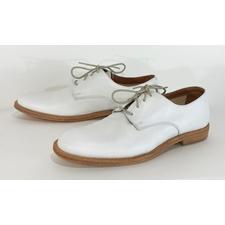 Current Boutique-Max Mara - White Leather Lace-Up Flats Sz 7.5