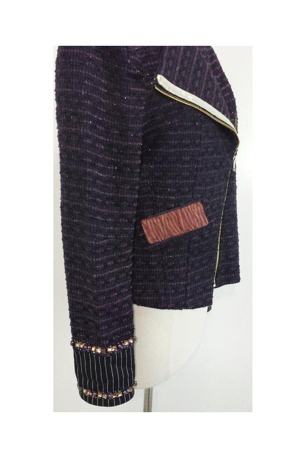 Current Boutique-McGinn - Purple Embellished Cropped Blazer Sz 6