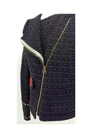 Current Boutique-McGinn - Purple Embellished Cropped Blazer Sz 6