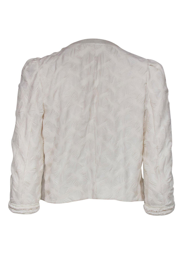 Current Boutique-McGinn - White Swirled Textured Draped Jacket Sz S