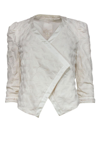Current Boutique-McGinn - White Swirled Textured Draped Jacket Sz S