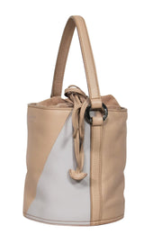 Current Boutique-Meli Melo - Beige Leather Drawstring Bucket Bag