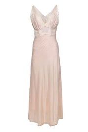 Current Boutique-Mes Demoiselles - Pale Pink Cotton Blend Slip Dress w/ Ivory Lace Sz 4