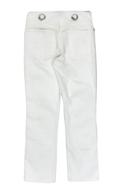 Current Boutique-Miaou - White Straight Leg Jeans w/ Silver Ring Hardware Sz 25
