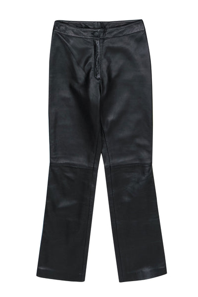Current Boutique-Michael Hoban North Beach - Vintage Black Leather High Waisted Pants Sz 2
