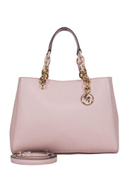 Current Boutique-Michael Kors - Baby Pink Leather Convertible Satchel w/ Chain Handles