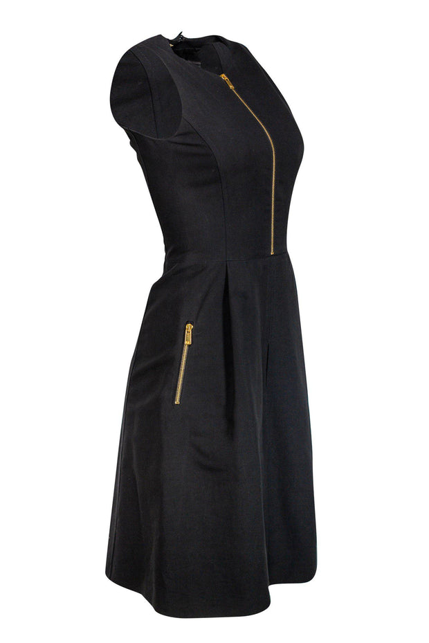 Current Boutique-Michael Kors - Black Cotton Fit & Flare Dress Sz 2