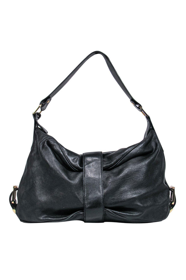 MICHAEL Michael Kors Cleo Logo-embossed Patent-leather Handbag in Black |  Lyst