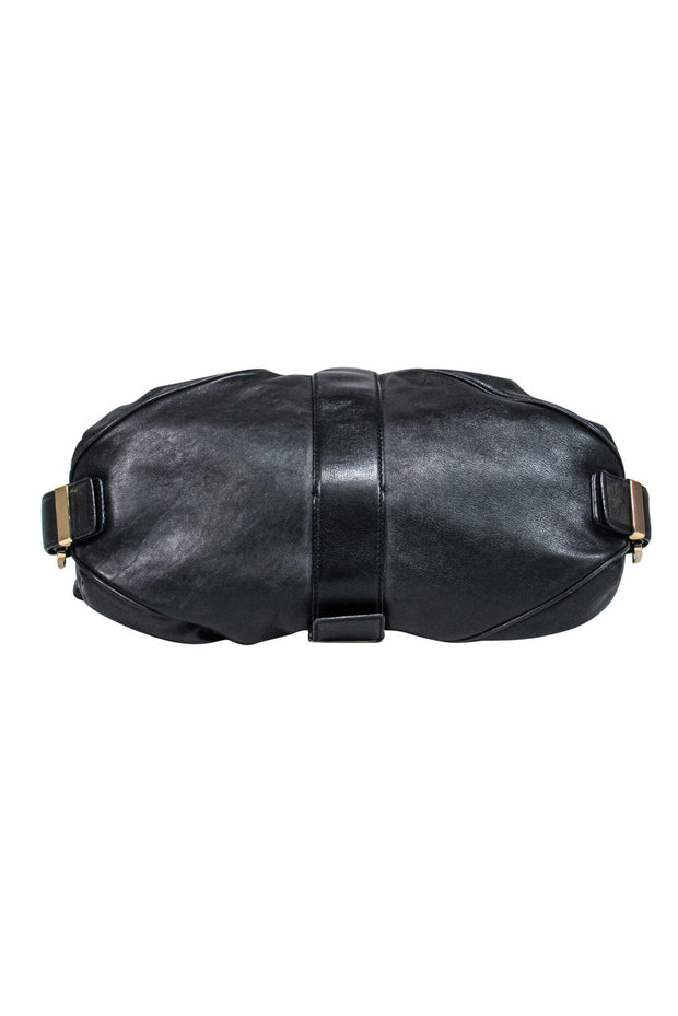 Michael Kors Black Leather Gold Accent Chain Hand Strap Square Purse Handbag  HOT #MichaelKors #HandT…