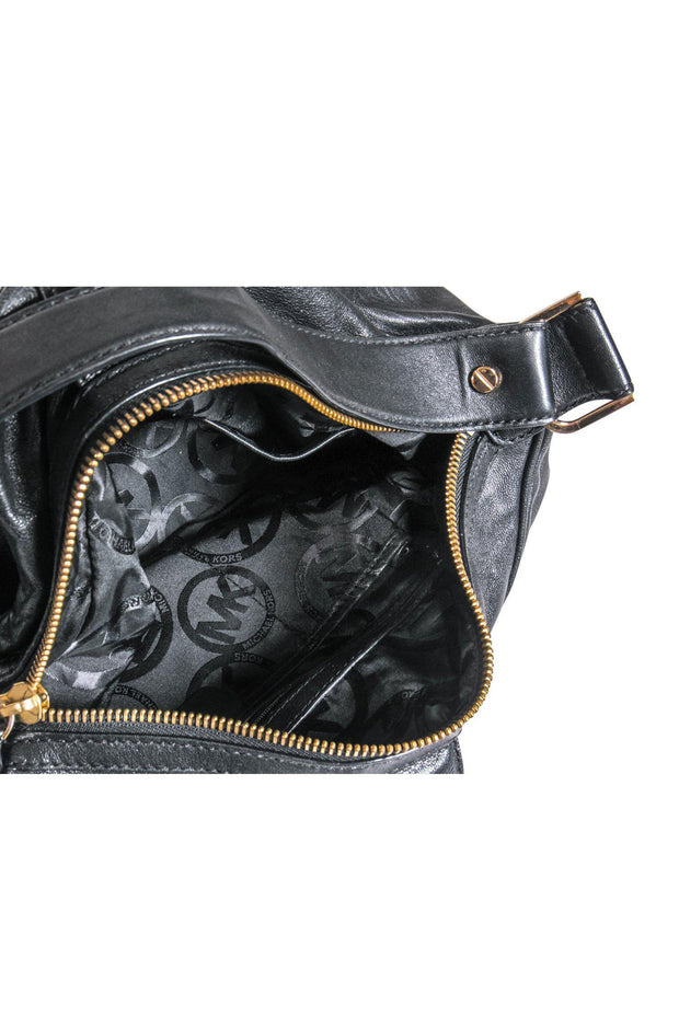 Buy the Michael Kors Black Leather Shoulder Bag