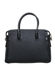 Current Boutique-Michael Kors - Black Pebbled Leather Structured Convertible Satchel