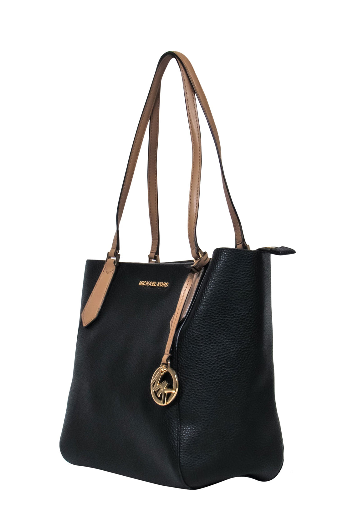 Michael kors black purse with tan straps online