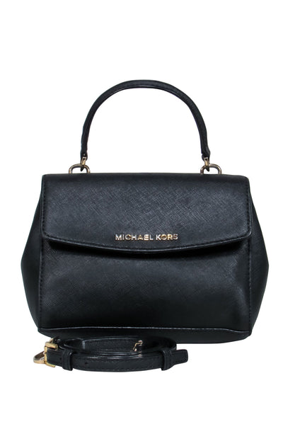 Current Boutique-Michael Kors - Black Textured Leather Mini Handbag w/ Crossbody Strap